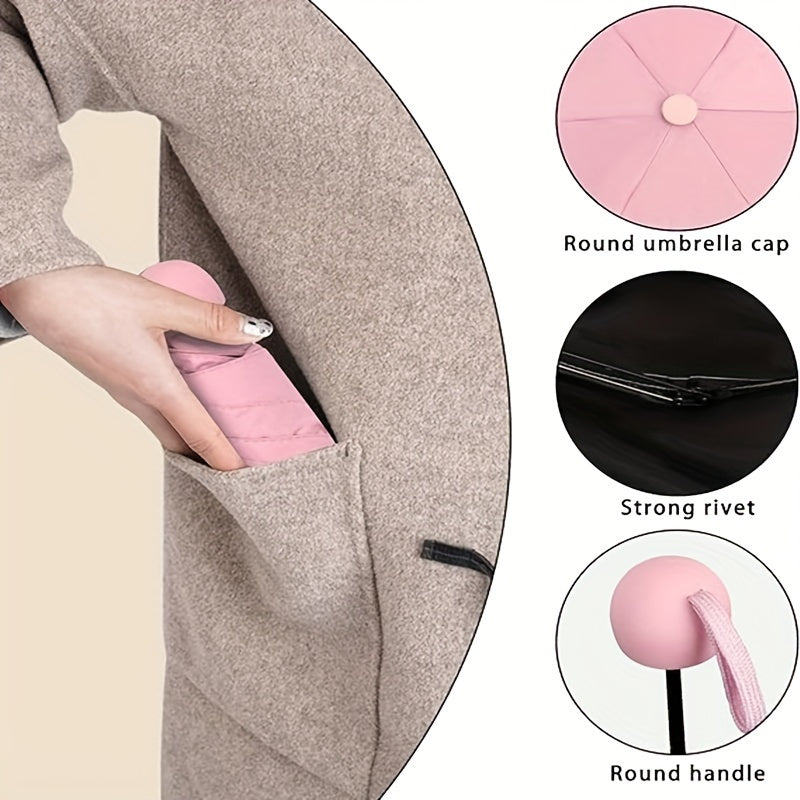 501 Six-Rib Capsule Umbrella: Stylish Windproof and Compact Mini Folding Pocket Umbrella, Perfect for Boys & Girls Outdoor Use – Ideal Mother's Day Gift