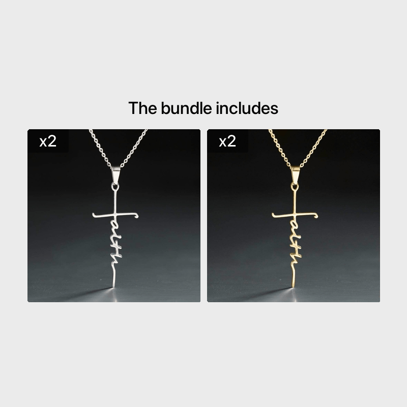 1pc New Stainless Steel Faith Word Church Prayer Religious Pendatn Necklace