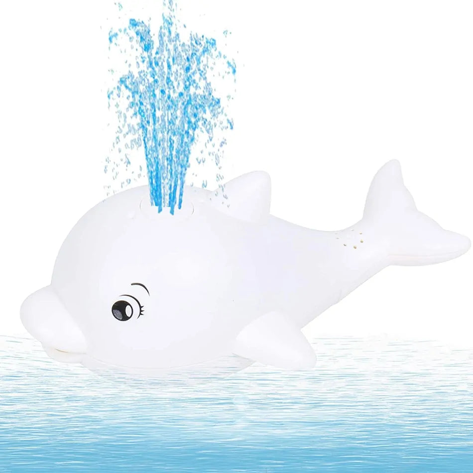 "Boule de bain électrique en forme de baleine : jouet de douche à jet d'eau avec lumière et musique