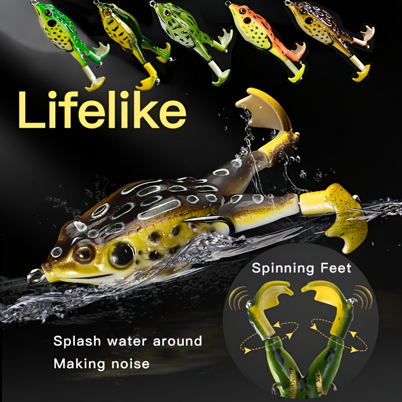 1pc ANFS Frog Leg Lure Fishing Reel - Soft Artificial Fish Bait with Multi-Color Options (Green, Brown, Black, Orange) for Bass & Panfish, Durable Plastic Design for Year-Round Fishing, Fishing Lure, Bass Fishing Lure, Realis
