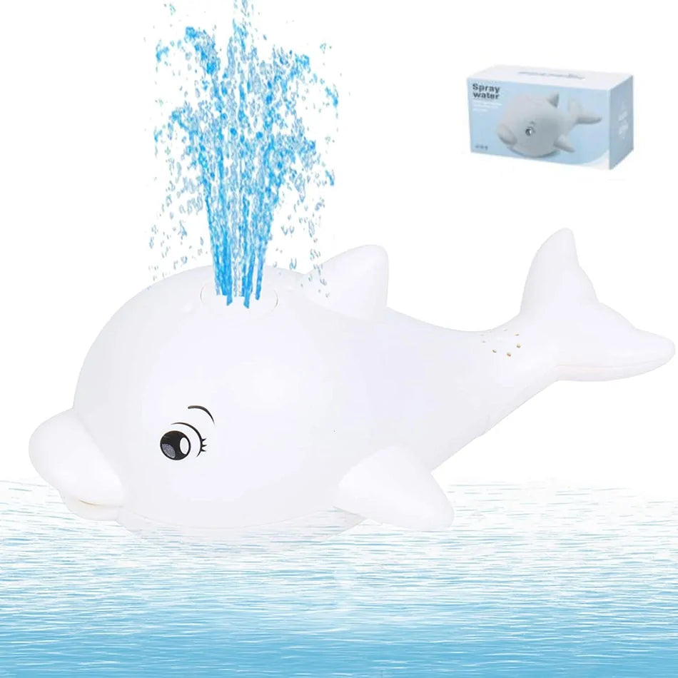"Boule de bain électrique en forme de baleine : jouet de douche à jet d'eau avec lumière et musique