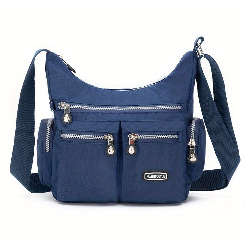 Unisex Square Bag Messenger Bag Multi-Pocket Lightweight Travel Shoulder Crossbody Bag for Men and Women