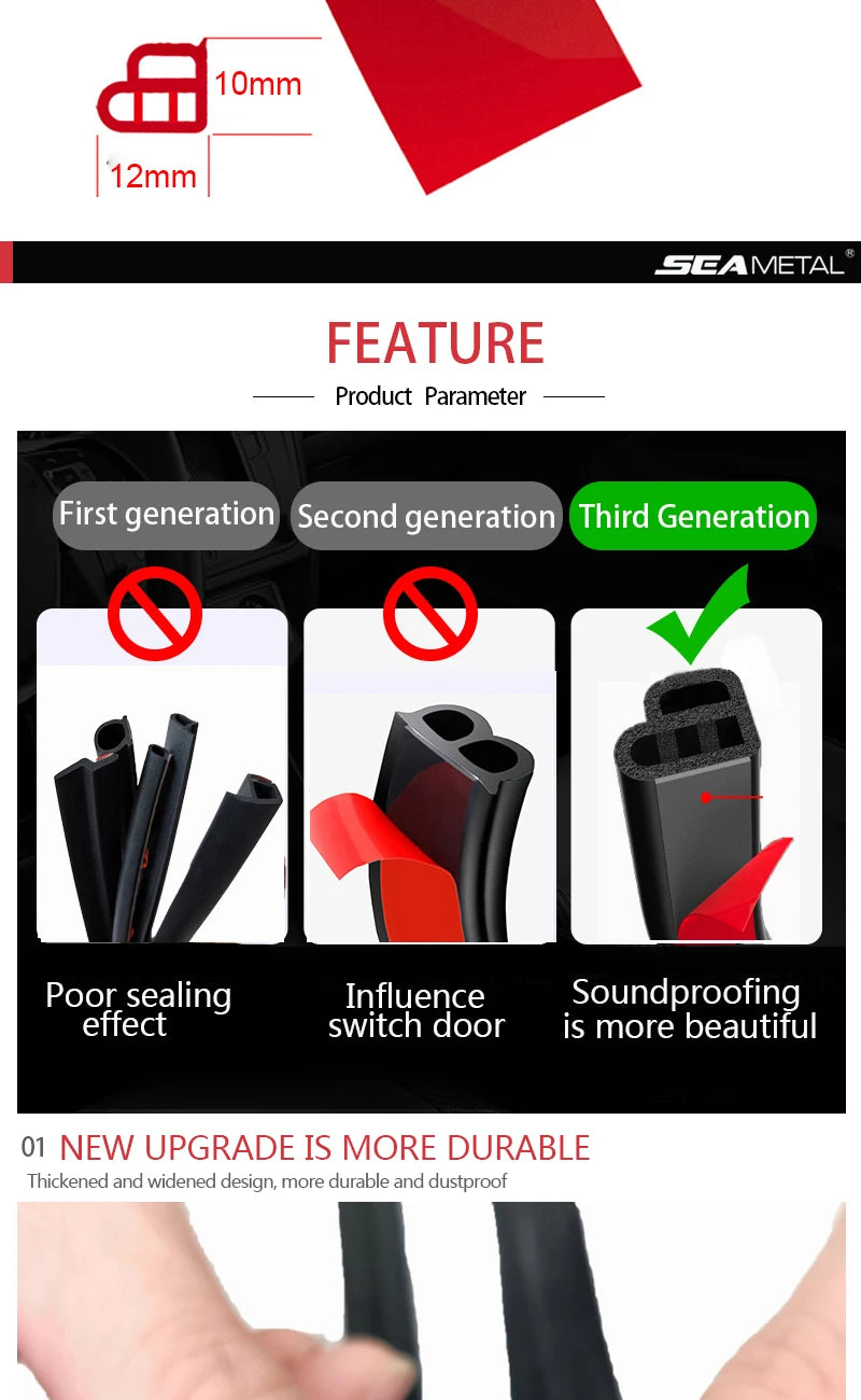 Bandes d'étanchéité en caoutchouc pour portière de voiture, autocollants pour coffre de porte automatique, isolation phonique intérieure de voiture, joints de protection, garniture