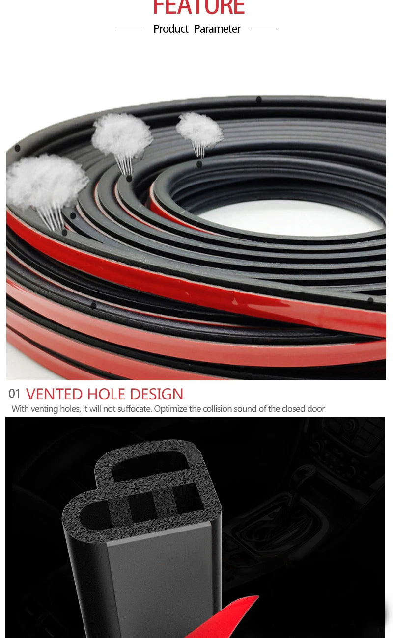 Bandes d'étanchéité en caoutchouc pour portière de voiture, autocollants pour coffre de porte automatique, isolation phonique intérieure de voiture, joints de protection, garniture