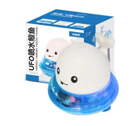 "Boule de bain électrique en forme de baleine : jouet de douche à jet d'eau avec lumière et musique