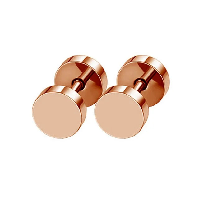 1Pair/2Pcs Wood Stud Earring For Men/Women 6-12mm Stainless Steel Barbell Earring Classic Pop Gothic Jewelry Best Gifts