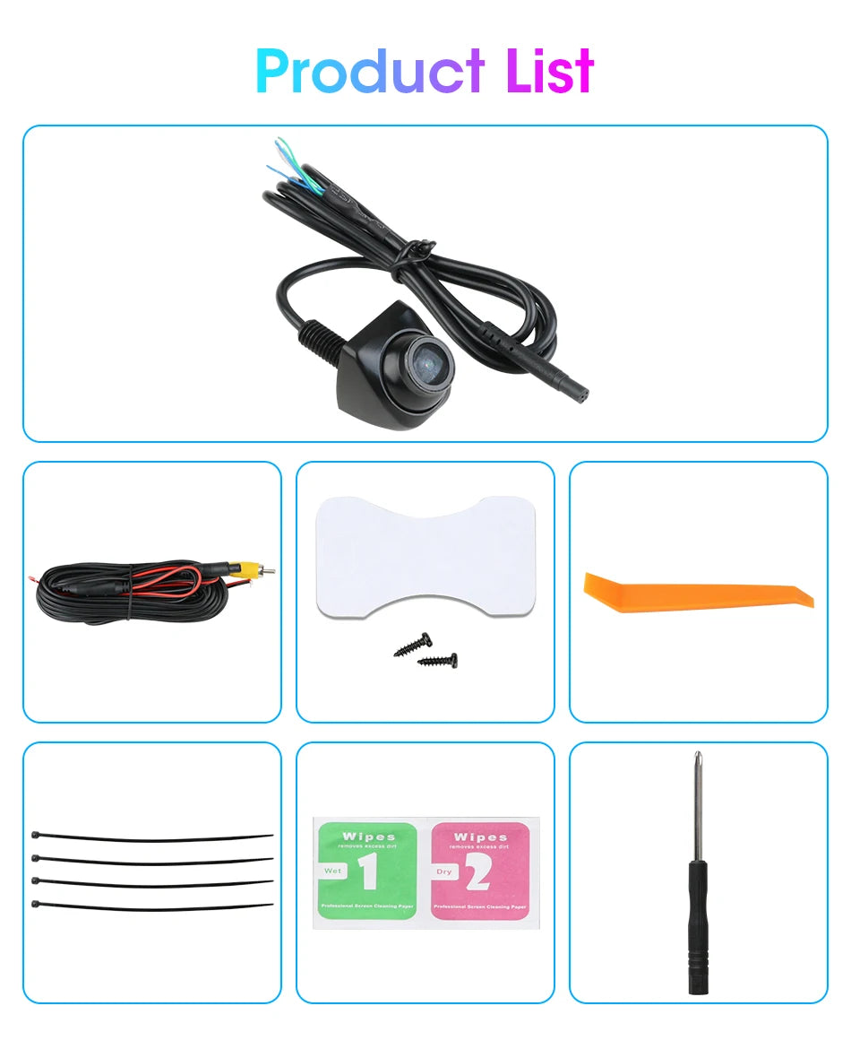 AHD 1920x1080P CVBS Vehicle 170° Car Rear View Camera Night Vision Fisheye Golden Lens HD Universal Reverse 12V IP68 Waterproof
