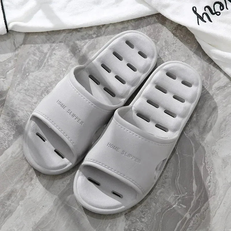 Men Bathroom Slippers Women Home Slipper Non-slip Water Leaky Slippers Couples Beach Flip Flop Comfortable Soft Sole Slides