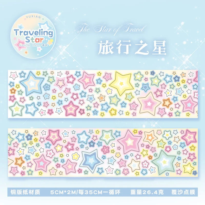 MINKYS Bubble Star Decorative Stickers Tapes Packing Tape Back to School Stationery Accessories Supplies