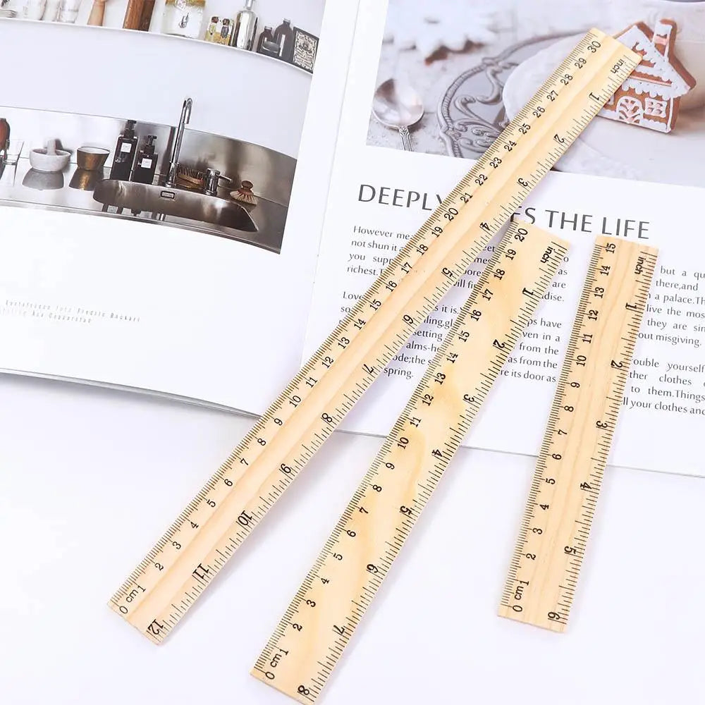 School Supplies Desk Accessories 15/20/30cm Teacher Stationery Student Straight Rulers Wooden Rulers Drawing Rulers Rulers