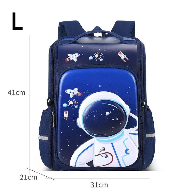 Boy School Backpack with Lunchbox School Child Elementary Student Bags Girls Waterproof Astronaut School Bags Bookbags