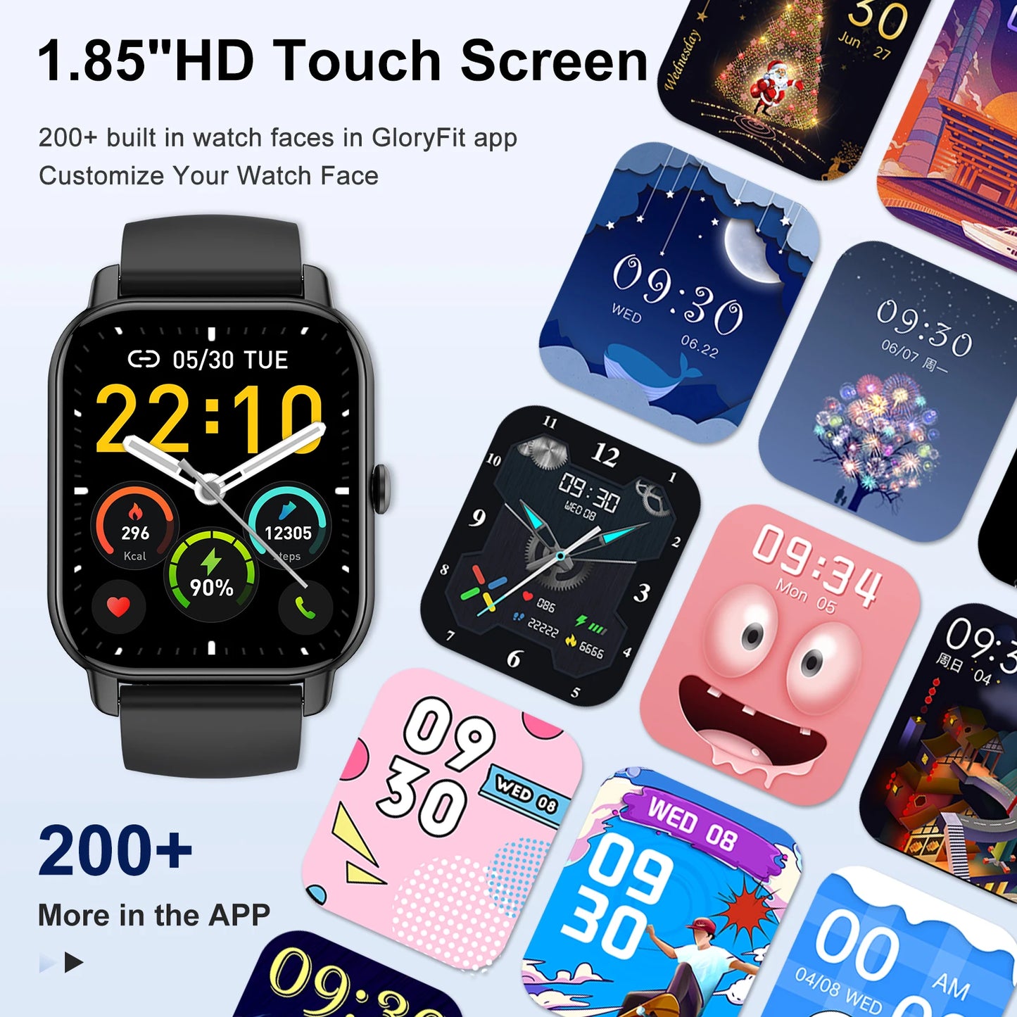 Smart Watch, 1.85" Smartwatch for IP68 Waterproof, 110+ Sport Modes, Fitness Activity Tracker, Heart Rate Sleep Monitor.