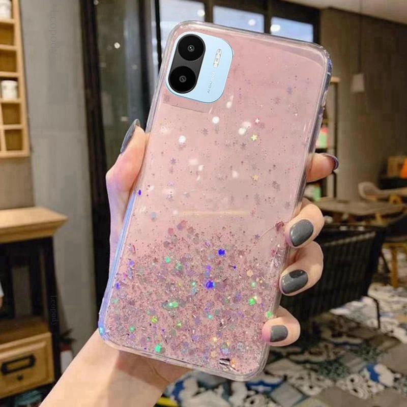 Soft Full Cover For redmi A1 redmiA1 Back cover CAPA Bling Glitter Phone Case For xiaomi redmi A1 A 1 1A