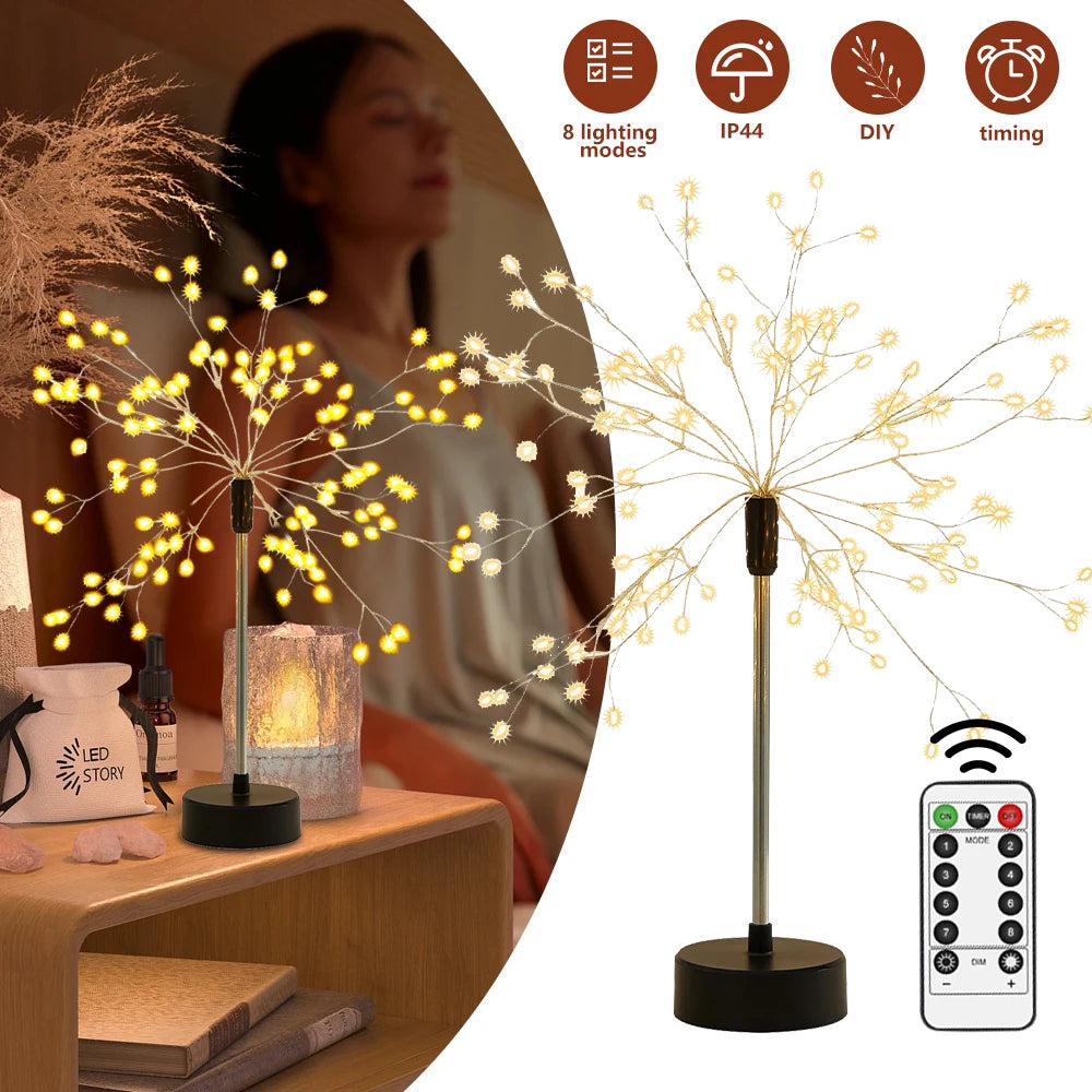Tree Night Light 120LEDs Remote Controls Fairy Table Lamp Modern Creative Night Light for Bedroom Wedding Party Christmas Decor