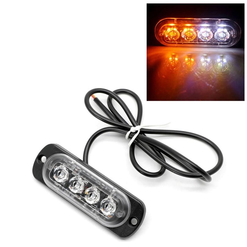 4 LED Police Strobe Light Automotivo Grille Warning Light 12-24V Red Blue Amber Flashing Lamp Trucks ATV Car Emergency Beacon