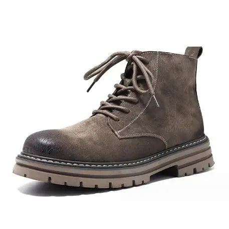 Middle-help Cow suede ankle boots men new British style outdoor big yellow boots work shoes men's fashion boots M1075