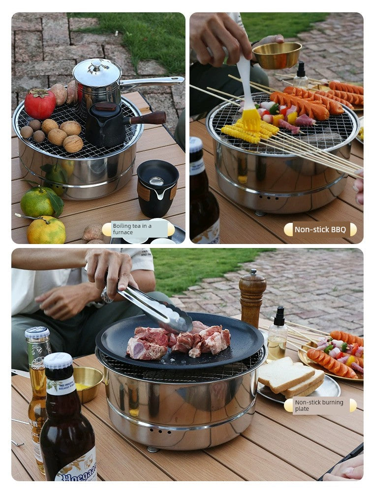 Disposable Barbecue Stove Outdoor Charcoal Grill Stove Portable Home Baking Dish Stove Tea Table Small Barbecue Grill Camping