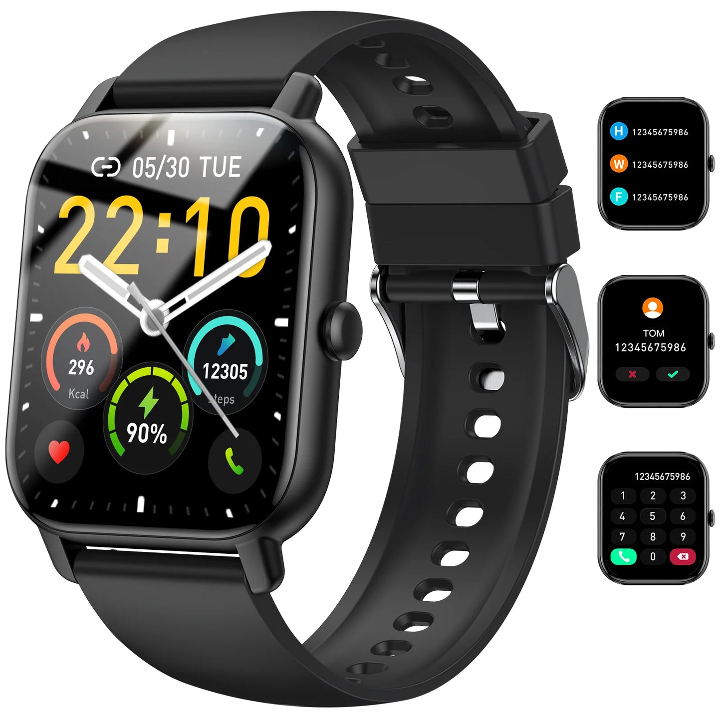 Smart Watch, 1.85" Smartwatch for IP68 Waterproof, 110+ Sport Modes, Fitness Activity Tracker, Heart Rate Sleep Monitor.