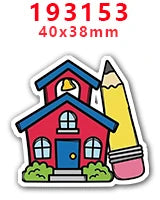 10 Pcs Back To School Planar Resin Flatback For DIY Hairbow Accessory Decoration PR192788