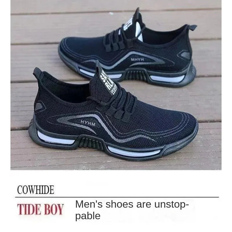 Chaussures de printemps légères et déodorantes pour hommes Baskets en maille respirante Chaussures confortables et tendance polyvalentes pour hommes