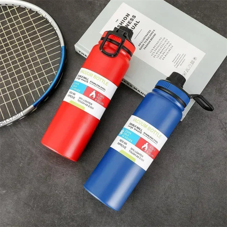 2024 Large Capacity Sports Water Bottle Portable Travel Car Water Cup Stainless Steel Space Kettle Thermos Flask
