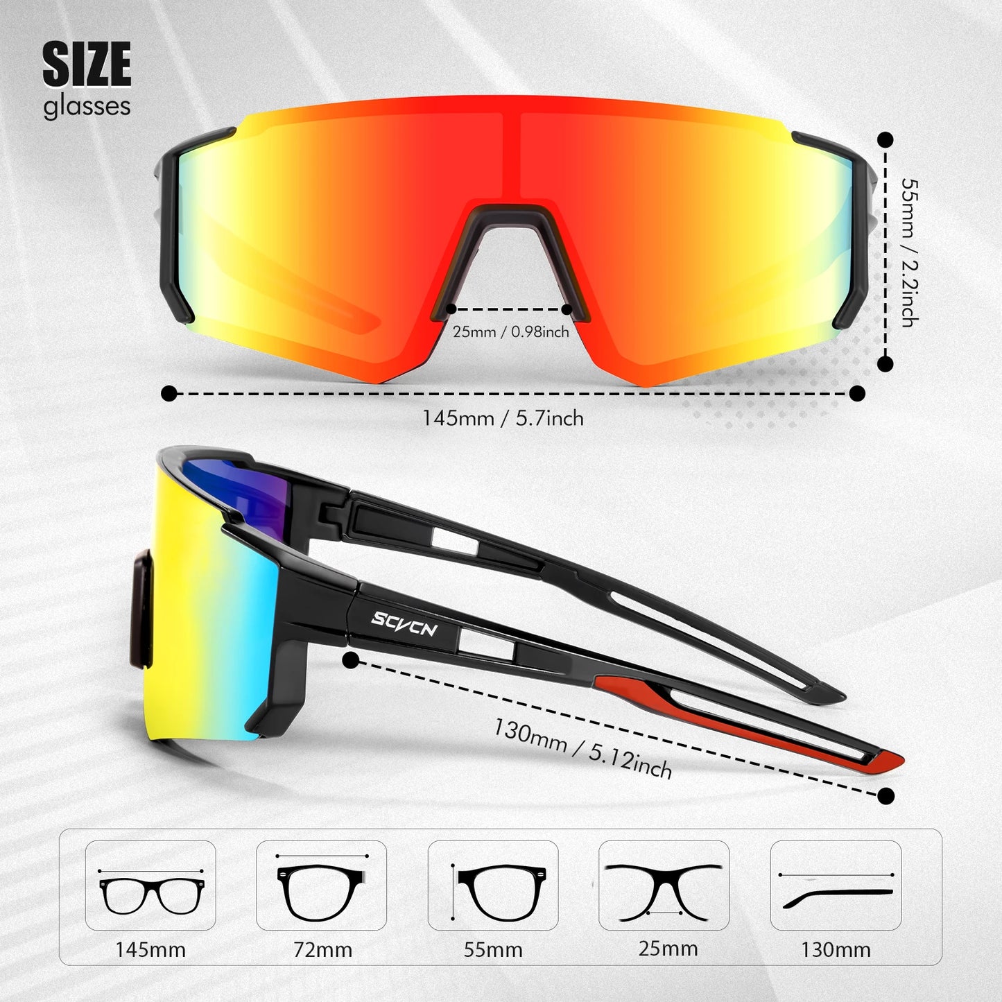 SCVCN new Outdoor Cycling Sunglasses Men MTB Bike Glasses Sports Mountain Climbing fishing Women Bicycle Cycling UV400 Goggles