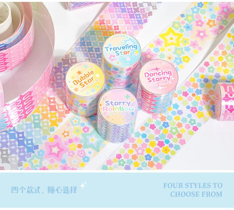 MINKYS Bubble Star Decorative Stickers Tapes Packing Tape Back to School Stationery Accessories Supplies