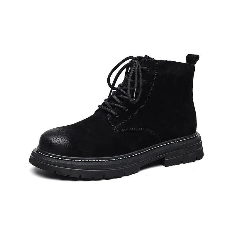 Middle-help Cow suede ankle boots men new British style outdoor big yellow boots work shoes men's fashion boots M1075