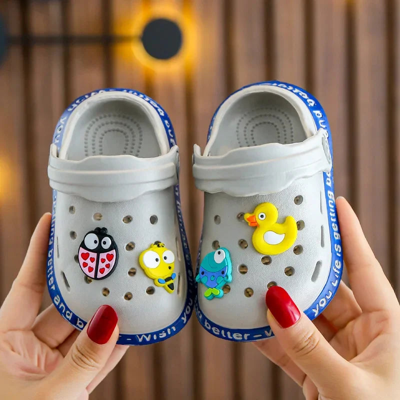 Summer Children Garden Clogs Shoes Boys&Girls Beach Sandal Kids Lightweight Breathable Cute Cartoon Slip Baby Slippers