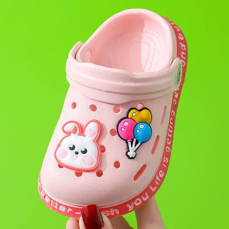 Summer Children Garden Clogs Shoes Boys&Girls Beach Sandal Kids Lightweight Breathable Cute Cartoon Slip Baby Slippers