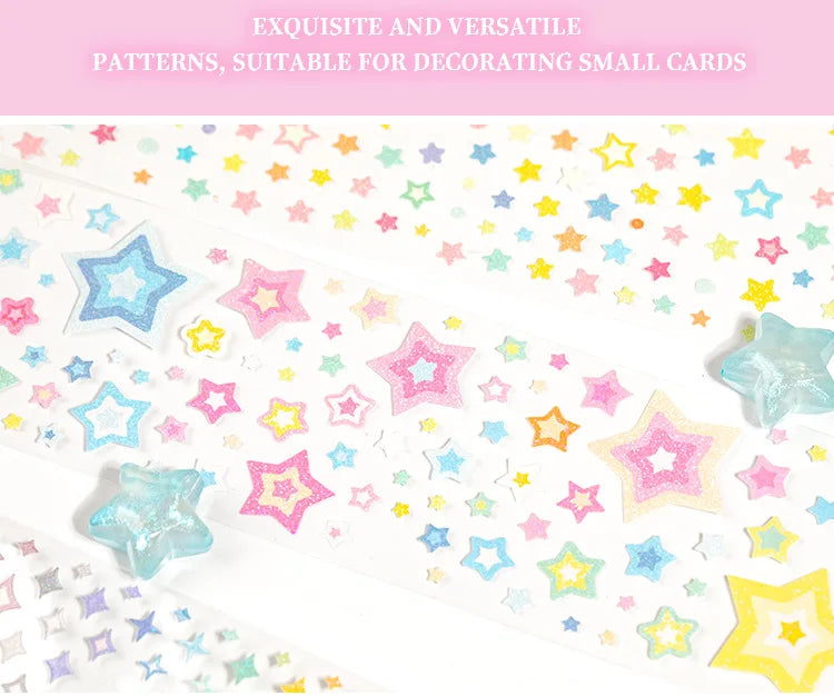 MINKYS Bubble Star Decorative Stickers Tapes Packing Tape Back to School Stationery Accessories Supplies