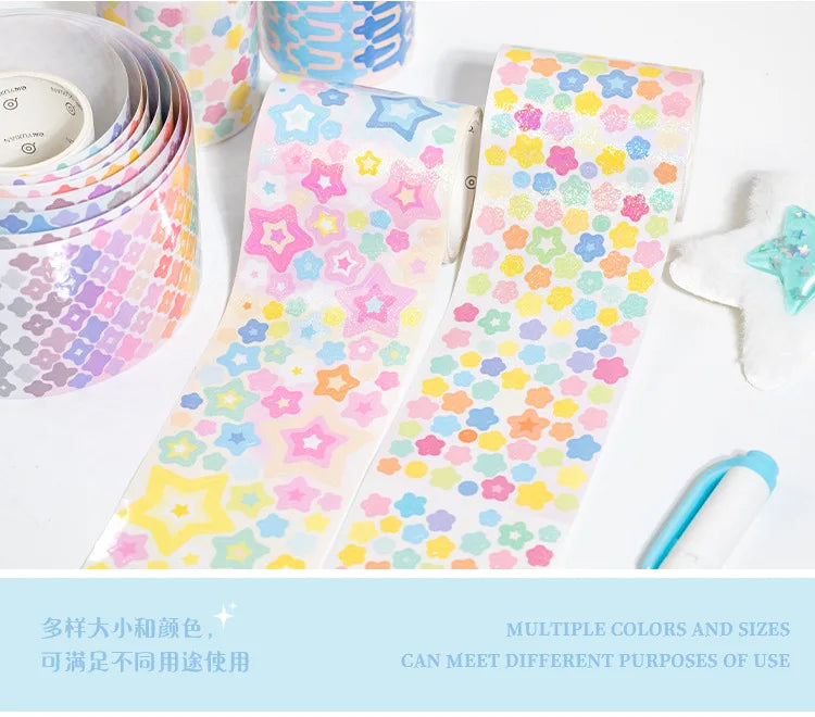 MINKYS Bubble Star Decorative Stickers Tapes Packing Tape Back to School Stationery Accessories Supplies