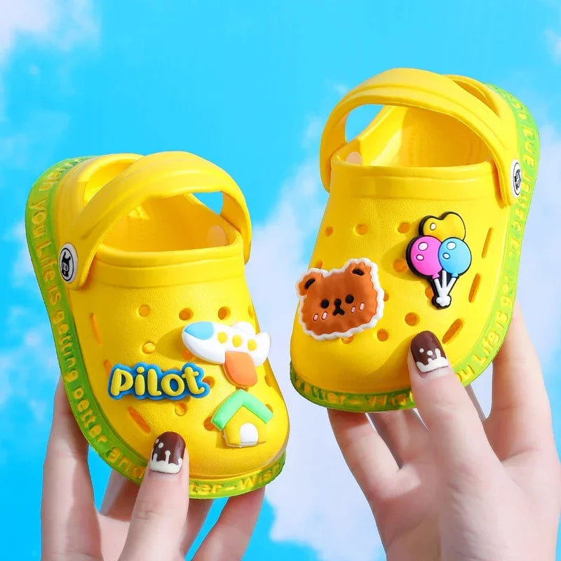 Summer Children Garden Clogs Shoes Boys&Girls Beach Sandal Kids Lightweight Breathable Cute Cartoon Slip Baby Slippers