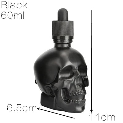 1pcs 30ml Skull Bottle Bitter Bottle E Liquid Frosted Black Skull Shape Glass Dropper Bottle With Child Proof