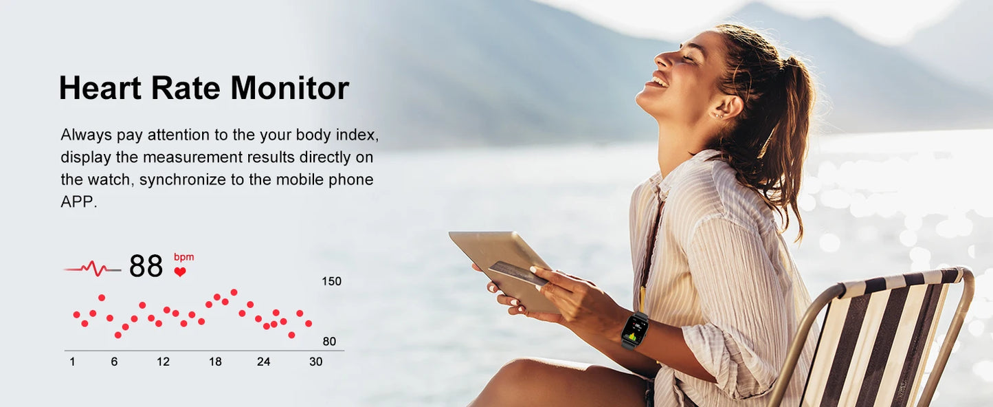Smart Watch, 1.85" Smartwatch for IP68 Waterproof, 110+ Sport Modes, Fitness Activity Tracker, Heart Rate Sleep Monitor.