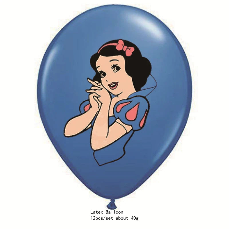 Snow White Theme Party Supplies Children Birthday Party Disposable Tableware Set Paper Plate Cup Napkins Baby Shower Decorations
