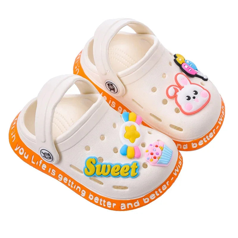 Summer Children Garden Clogs Shoes Boys&Girls Beach Sandal Kids Lightweight Breathable Cute Cartoon Slip Baby Slippers