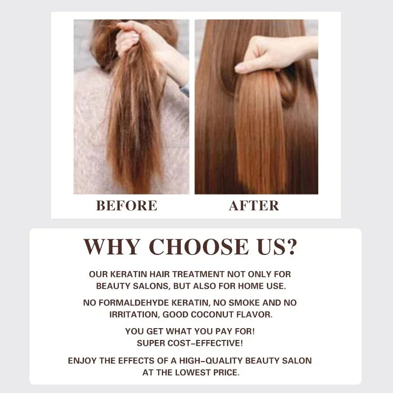 Keratin Hair Mask Magical 5 Second Repair Damage Frizzy Soft Smooth Shiny Hair Deep Moisturize Hair Treat Repair Hair Care Mask