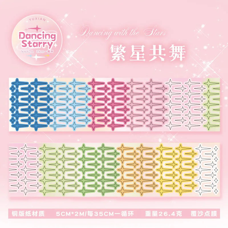 MINKYS Bubble Star Decorative Stickers Tapes Packing Tape Back to School Stationery Accessories Supplies