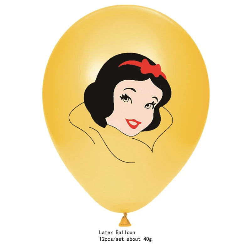 Snow White Theme Party Supplies Children Birthday Party Disposable Tableware Set Paper Plate Cup Napkins Baby Shower Decorations