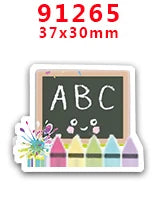 30pcs/Lot Back To School Printed Planar Resin for Hair Bows PR90363