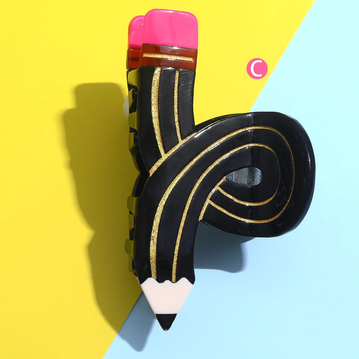 1 piece acetate personalized girls kids back to school pencil hair claw clip