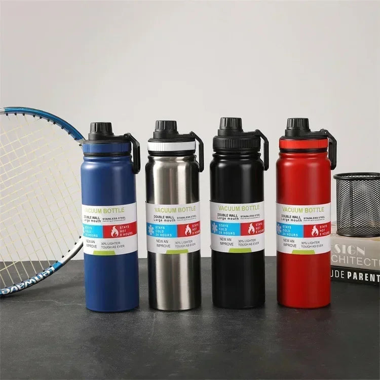 2024 Large Capacity Sports Water Bottle Portable Travel Car Water Cup Stainless Steel Space Kettle Thermos Flask