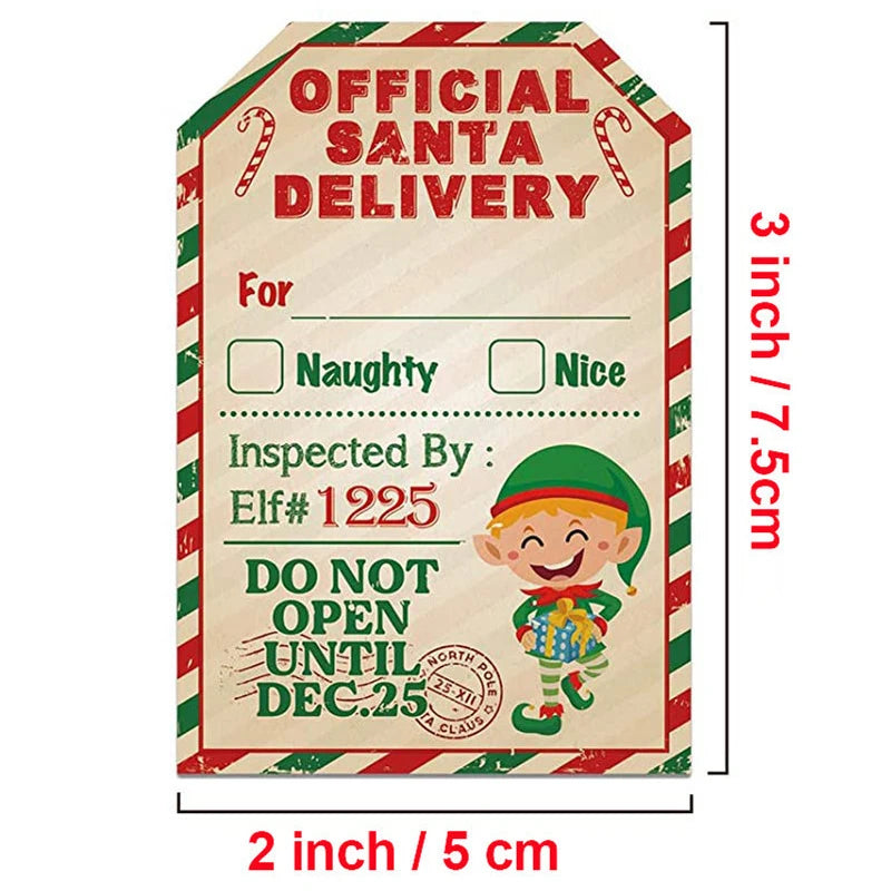 200Sheets Christmas Gift Tag Stickers Vintage Santa Claus Labels Christmas Decoration Stickers Envelope Seals Label Gifts