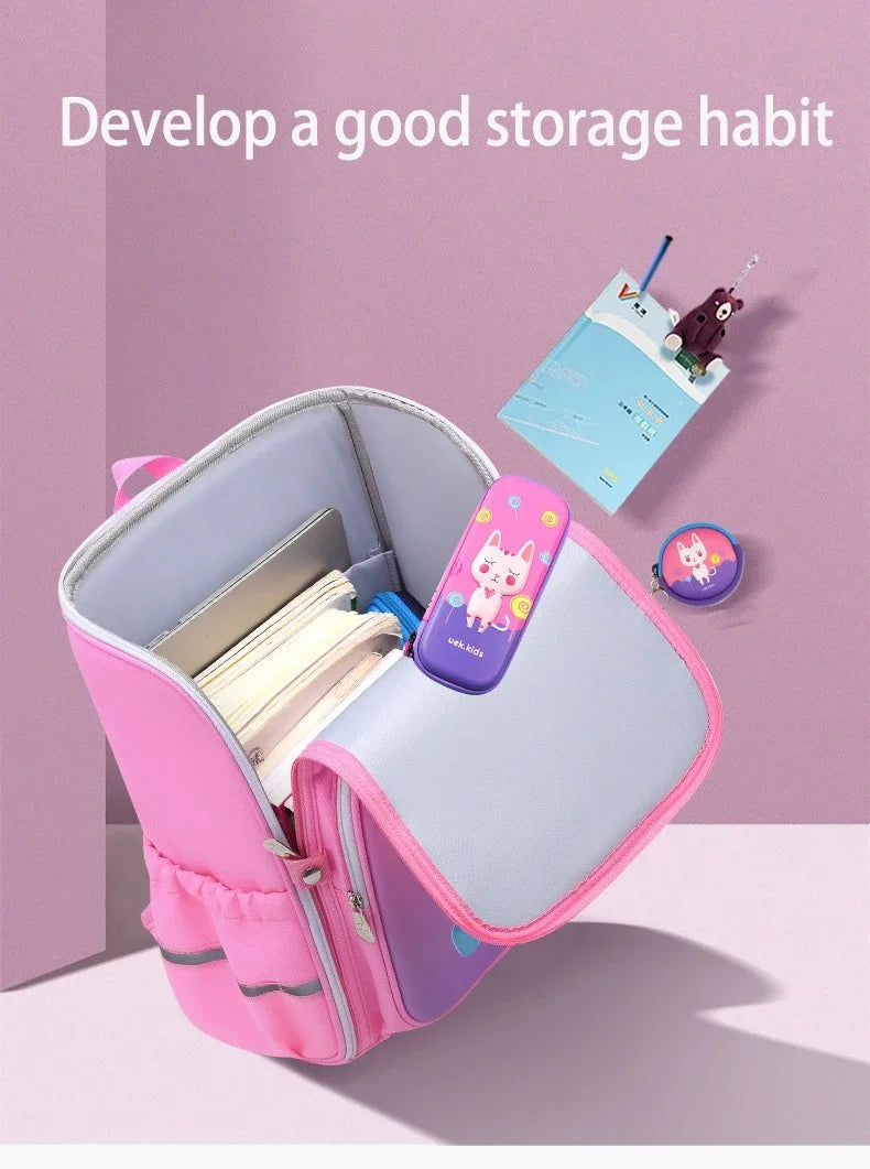 Boy School Backpack with Lunchbox School Child Elementary Student Bags Girls Waterproof Astronaut School Bags Bookbags