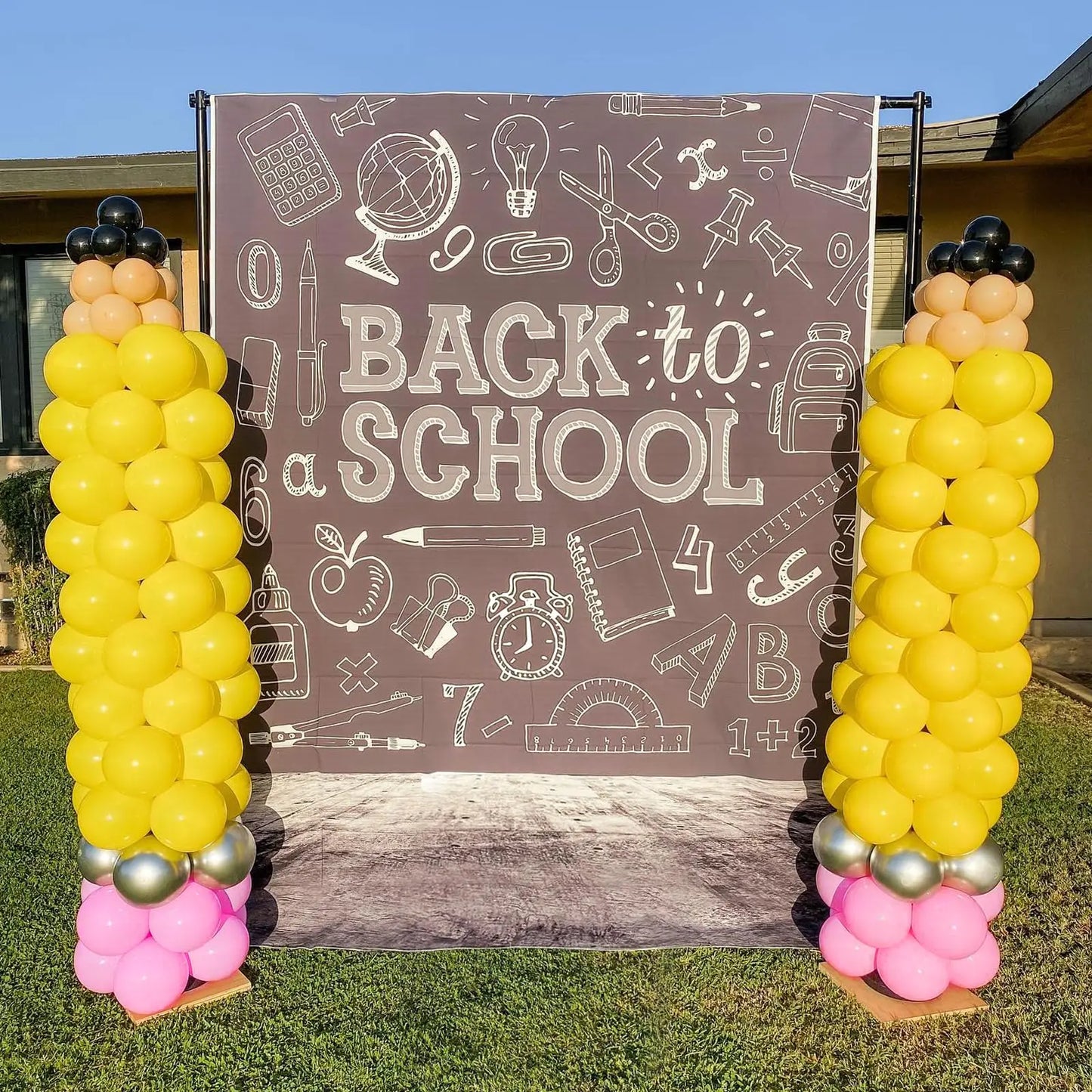 164pcs Back to School Balloon Garland Arch Kit DIY Colorful Pencil Balloon for Welcome Back to School Classroom Party Decoration
