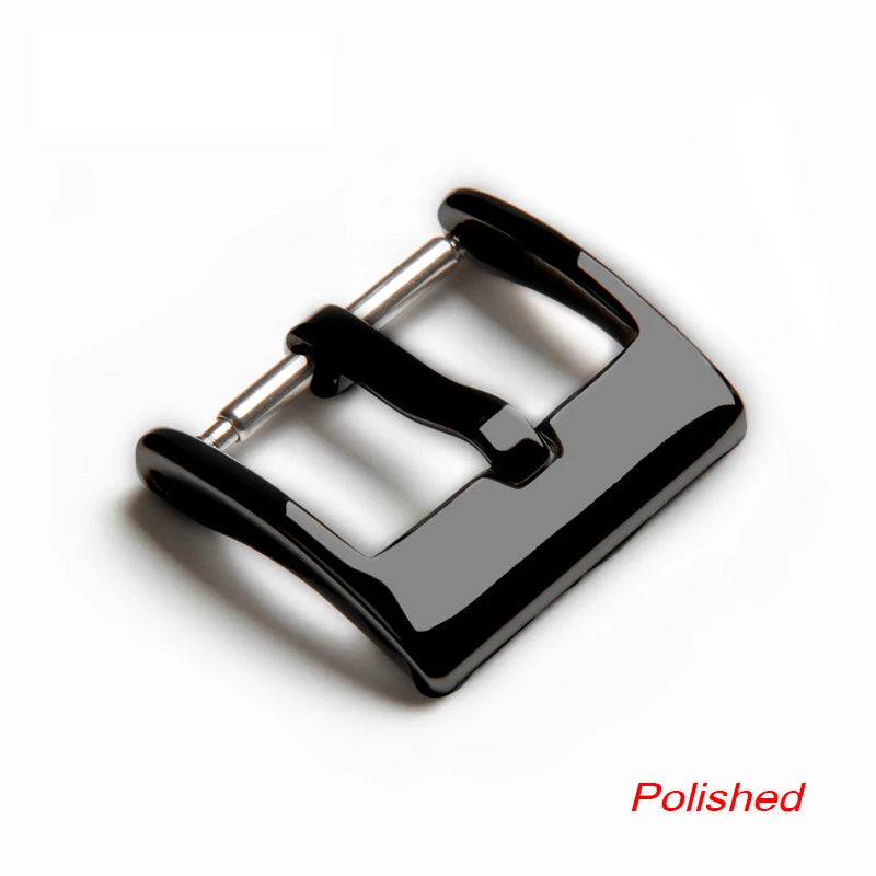 Watch Band Metal Buckle 16 18 20 22 24mm Strap Solid Square Button Silver Black Rose Gold Stainless Steel Matte Polished Clasp