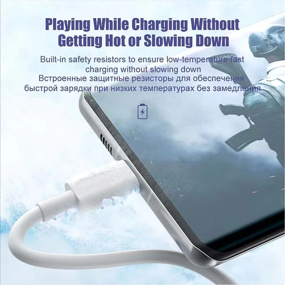 NNBILI 1-3PCS 10A 100W Type C Super Fast Charging Cable Data Cord For Huawei OPPO vivo iQoo Quick Charing USB C Cables
