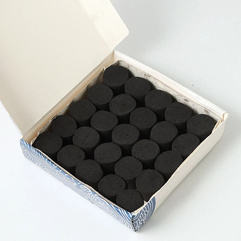 25pcs Boxed Incense Incense Carbon Group DIY Household Indoor Fire Proof Air Hand Smoker Hand Warmer Buried Carbon Supplies