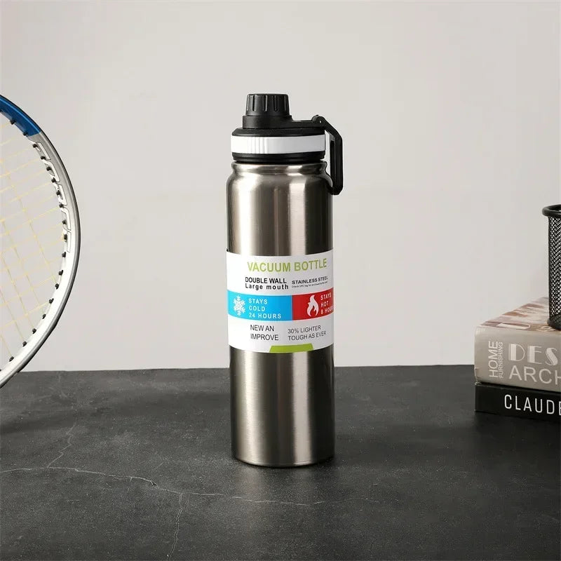 2024 Large Capacity Sports Water Bottle Portable Travel Car Water Cup Stainless Steel Space Kettle Thermos Flask